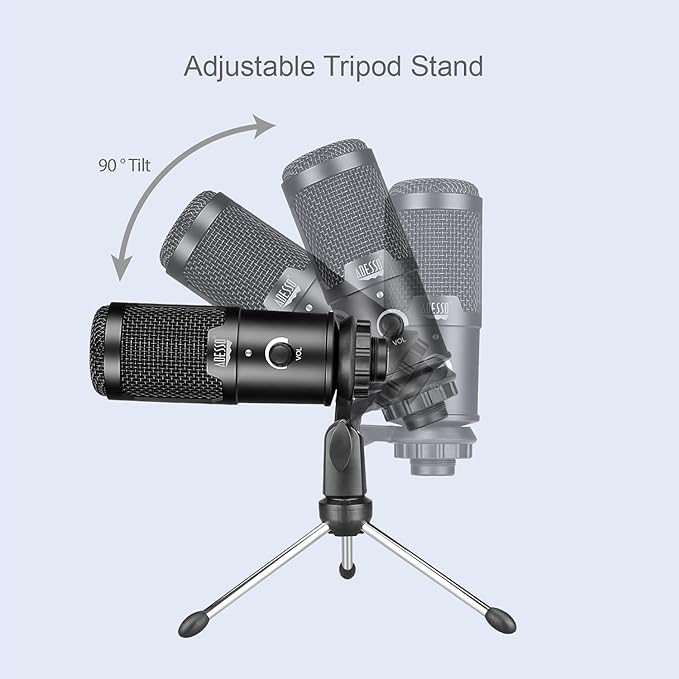 USB Unidirectional Microphone with Stand