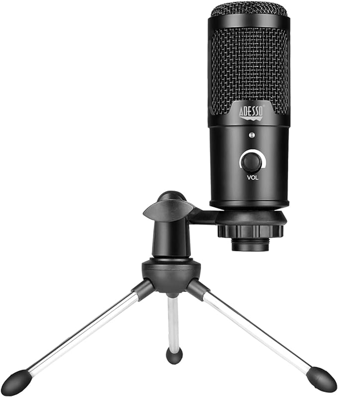 USB Unidirectional Microphone with Stand